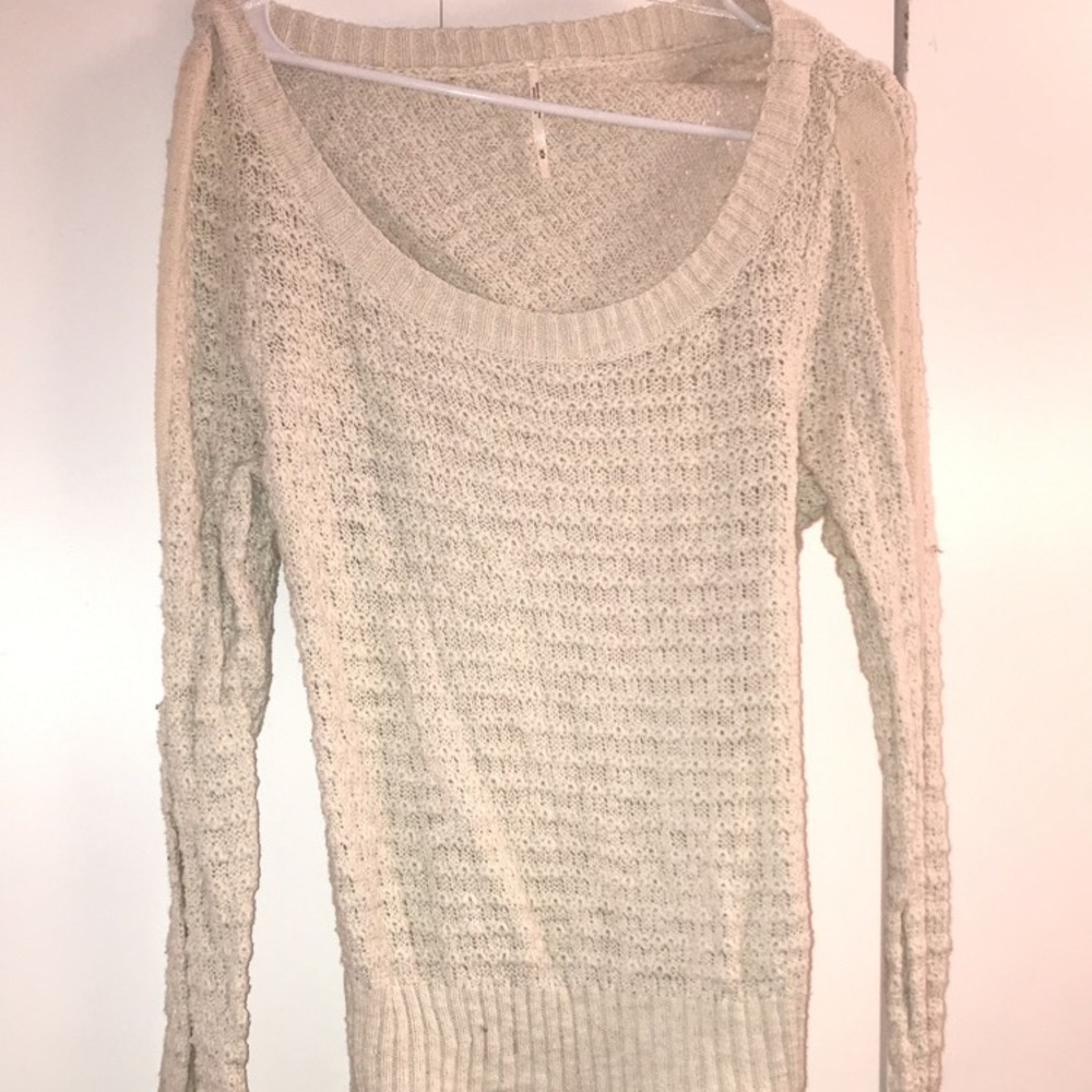 Free people open back bow tie sweater